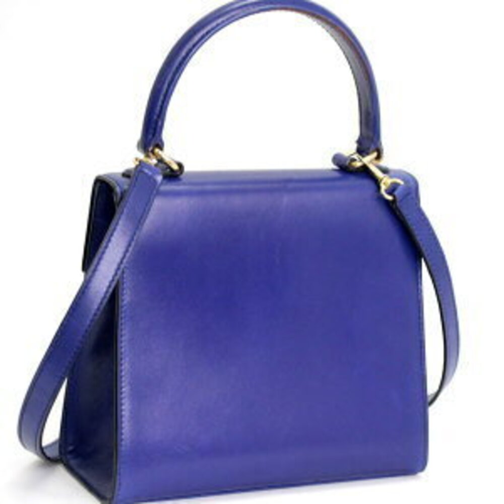 Celine Gancini Bag Blue Leather - Picture 2 of 6